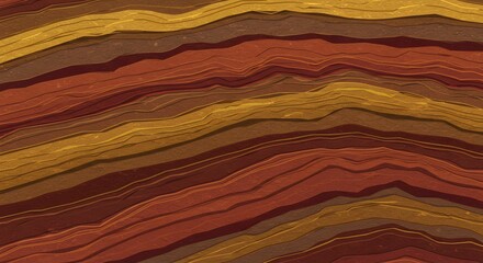 Abstract Earth Layers Texture with Wavy Lines in Warm Colors