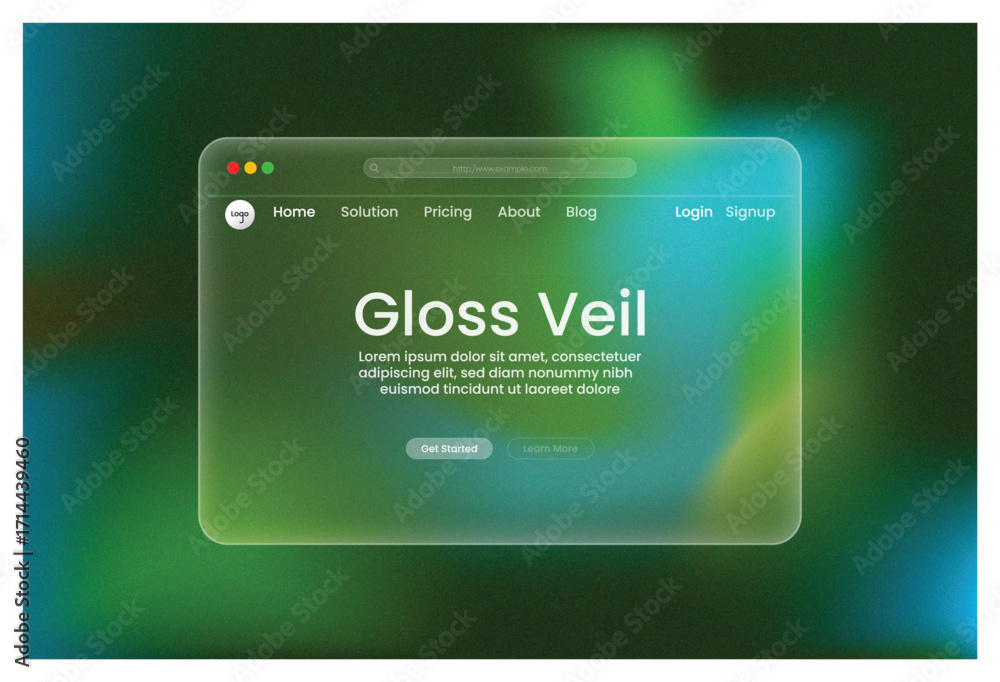 Poster glassmorphism website design trends clean ui interface frosted acrylic layers minimalist layout glos