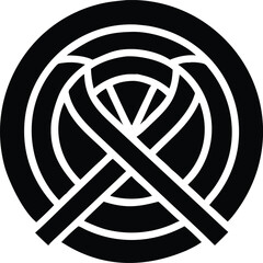 Abstract geometric celtic knot symbol modern design clean line art round emblem vector