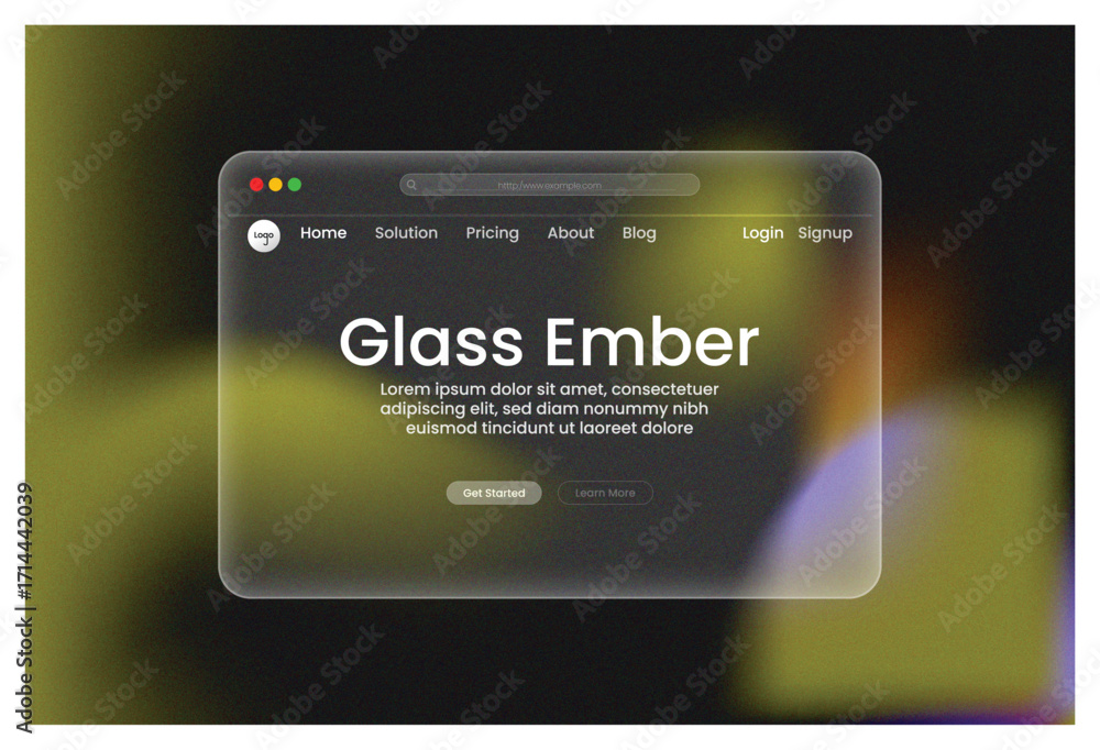 Aufkleber digital marketing agency website glassmorphism ui design home solution pricing about blog login sign