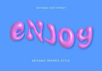 Pink Party Confetti Balloon Text Effect Glossy 3D Font