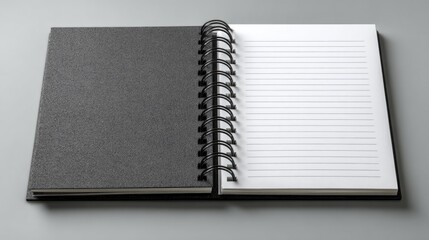 Black Spiral Notebook with Lined Pages