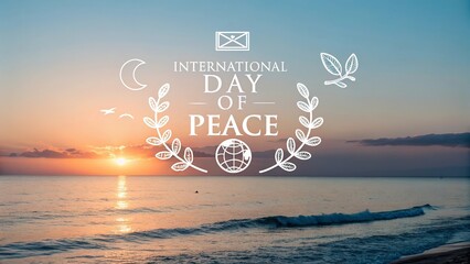 Side by side abstract background of sunrise peach and ocean blue gradient tones with modern stylish decorative minimal design