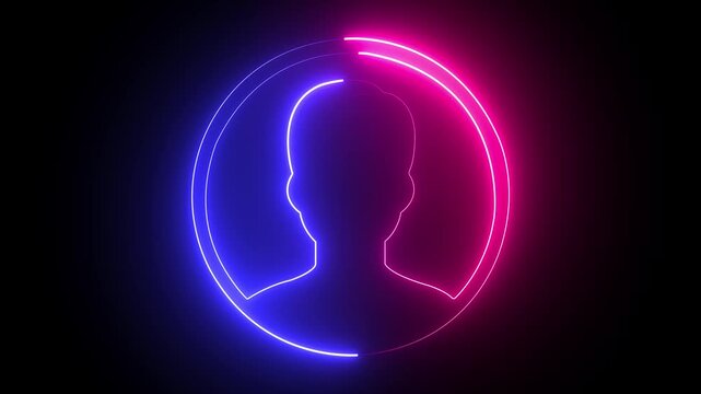 clipart icons on black background.neon lighting 