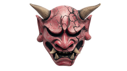 Obraz premium Oni Mask Detail isolated on transparent background