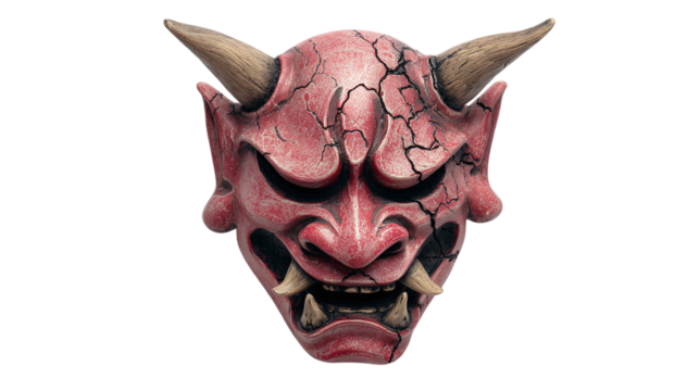 Oni Mask Detail isolated on transparent background