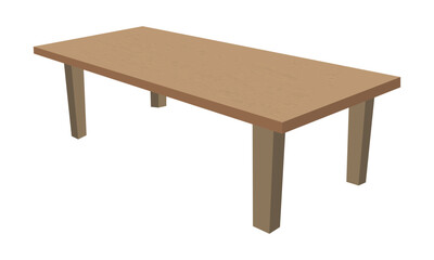 Wooden dining table vector illustration 