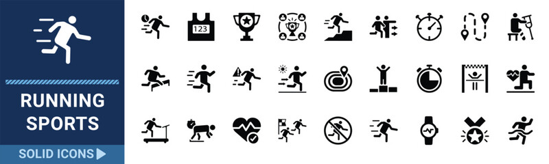 Runing icon set 