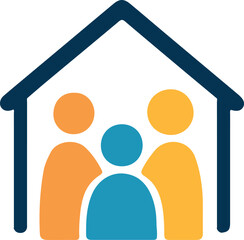 Family with house home icon illustration