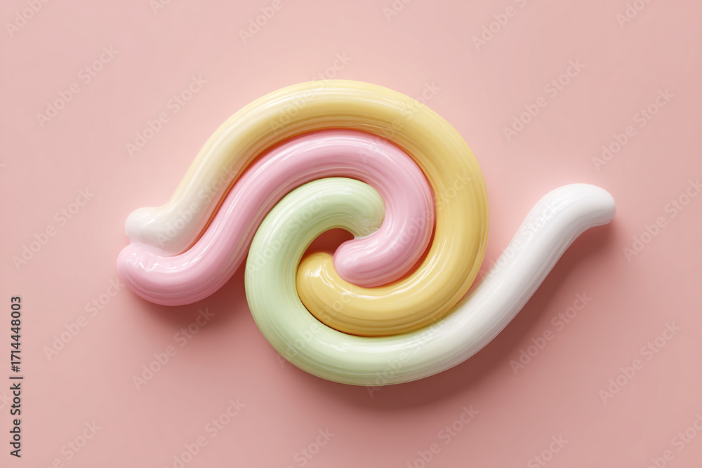 Poster pastel-colored candy swirl in a charming concentric pattern. a delightful abstract composition for s
