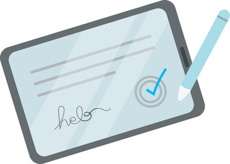 tablet pc with contract sign