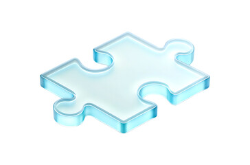 3d rendered glassmorphism puzzle piece icon in soft light with subtle glow isolated on transparent background