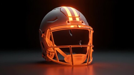 Illuminated Football Helmet: Gridiron Glow - Powered by Adobe