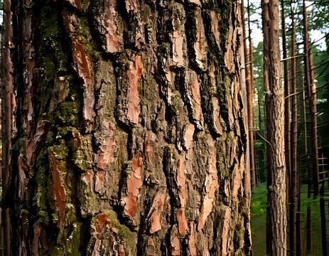Close-up pine tree bark texture