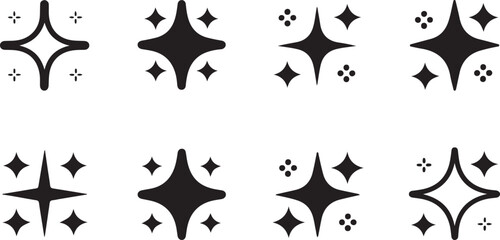 Collection of Sparkling Star Vector Graphics for Cleanliness and Special Effects