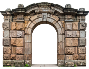 stone formation arc gate isolated on white or transparent png 