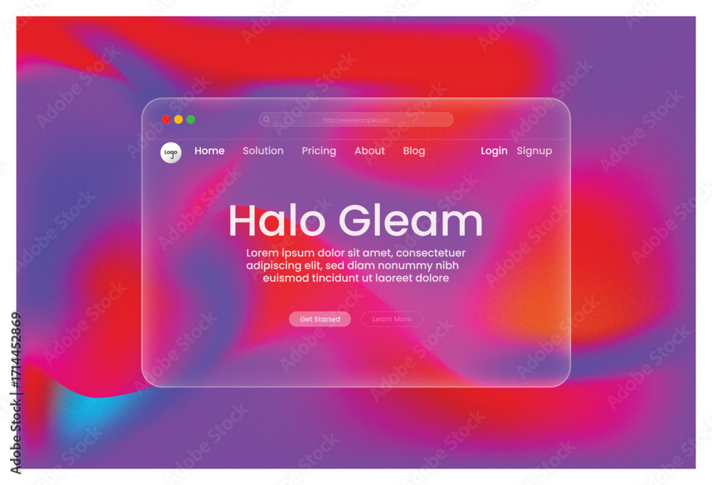 Poster gleaming halo modern website design with vibrant colors seamless ui and cutting edge ux explore the 