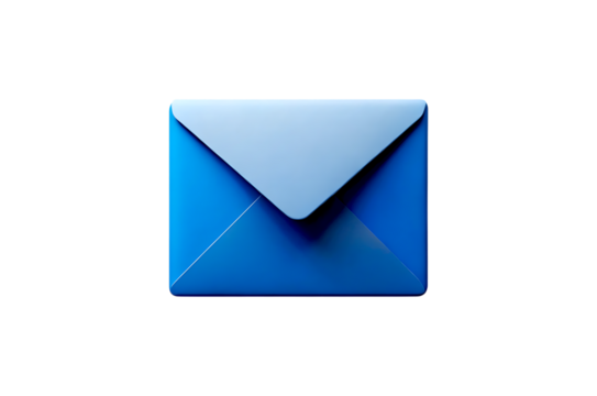 Blue mail envelope icon png flat email communication symbol modern digital message symbol isolated on transparent background