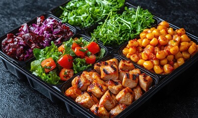 Diverse assortment of healthy meal prep containers