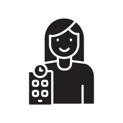 kids planner black flat icon.