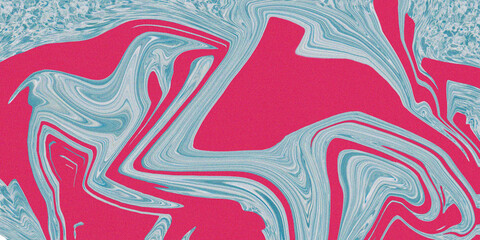 Abstract marble design with red and blue swirling paint effect