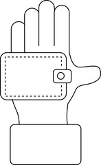 Obraz premium palm icon and wallet icon with black background