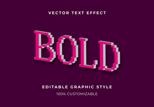 Pink Isometric 3D Cube Font Text Effect