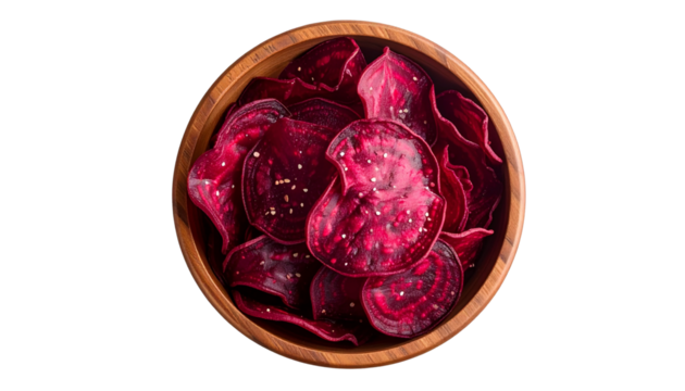 Fresh Beetroot Slices in Brown toned Bowl -Healthy food concept isolated on White