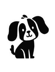 dog with bone white and  black