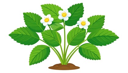 Illustration of a strawberry plant