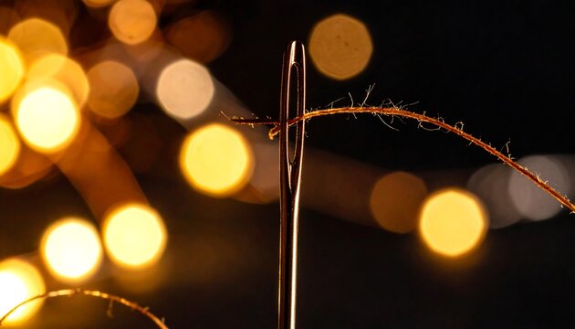 Close-up needle and thread