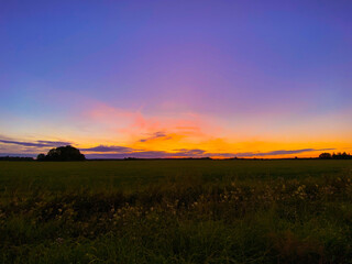 Obraz premium sunset over the field