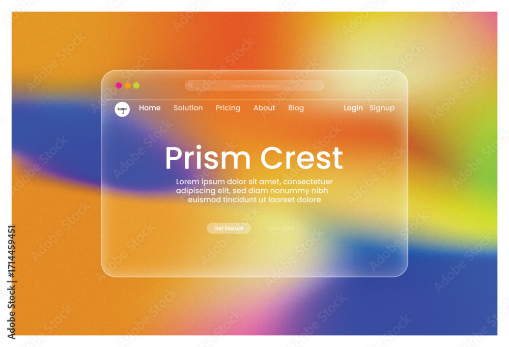 Poster prism crest modern ui design glassmorphism inspiration website interface digital art technology desi