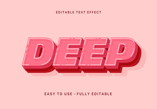 Pink Offset Layered Deep Shadow Text Effect Slanted 3D Font