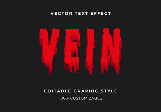 Red Clotted Blood Text Effect 3D Dripping Font