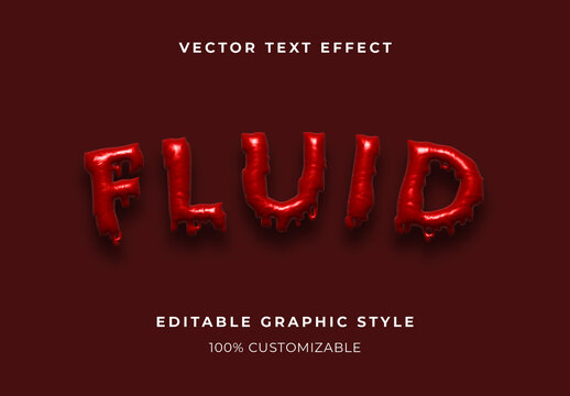 Red Thick Gel 3D Blood Text Effect 3D Bubble Glossy Font