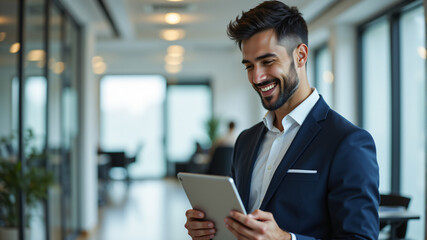 Professional Businessman Using Tablet in Office