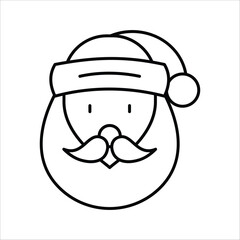 santa claus face beard mustage happy xmas christmas new year out.