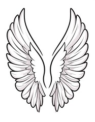Obraz premium Pair of stylized white angel wings