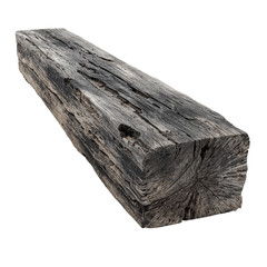 Fototapeta premium Png of old weathered wooden beam isolated on transparent background, showcasing its rustic texture and aged appearance