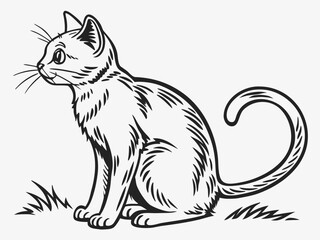 Obraz premium vector illustration of a cat