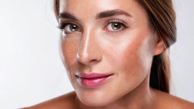 A woman&rsquo;s facial skin before and after rejuvenated treatment. Reduction of wrinkles, melasma, pigmentation, and dark spots after laser therapy, microneedling, chemical peels, or topical creams