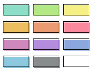 Fototapeta premium Colorful Rectangle Labels – Pastel Color Palette