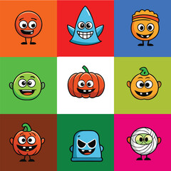 Fototapeta premium halloween pumpkin set