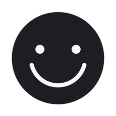 Fototapeta premium 笑顔のシンプルなアイコン（顔部分黒塗り・白線版）
