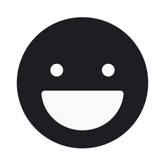 Fototapeta premium 笑顔のシンプルなアイコン（顔部分黒塗り・白線版）