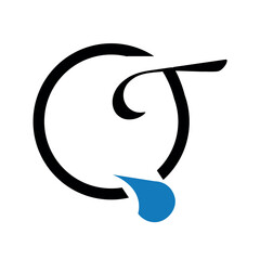 Abstract letter qt logo design.