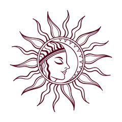 Stylized Sun Icon with Small Curved Heat Waves