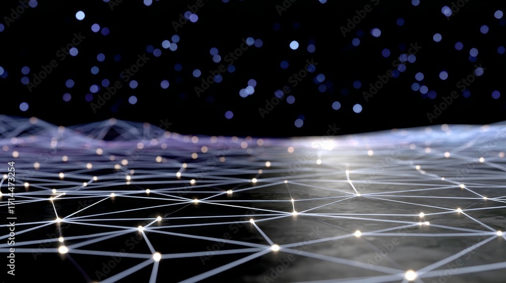 Poster digital network connects abstract background in a glow of futuristic ai pathways tech pattern gigapi