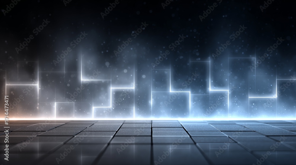 Aufkleber abstract digital network with glowing connections in sci-fi background conceptual environment gigapi